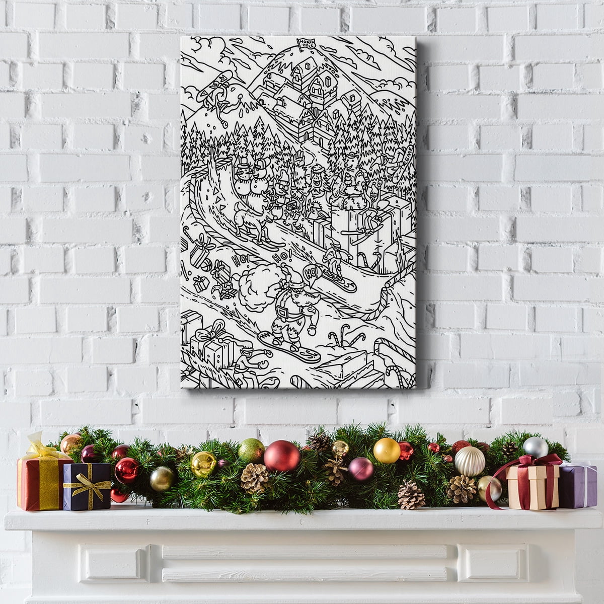 Snowboard Santa- Gallery Wrapped Canvas
