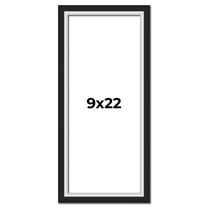 9x22 Frame Black & Silver Solid Wood Picture Frame Width 1.25 Inches | Interior Depth 0.75 Inches |