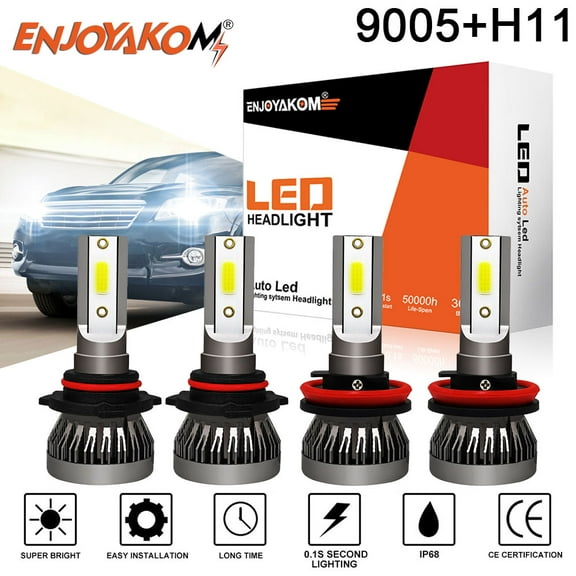 4pcs LED Headlight Bulbs High Low Beam 9005 H11 For Subaru Forester 2014-2018