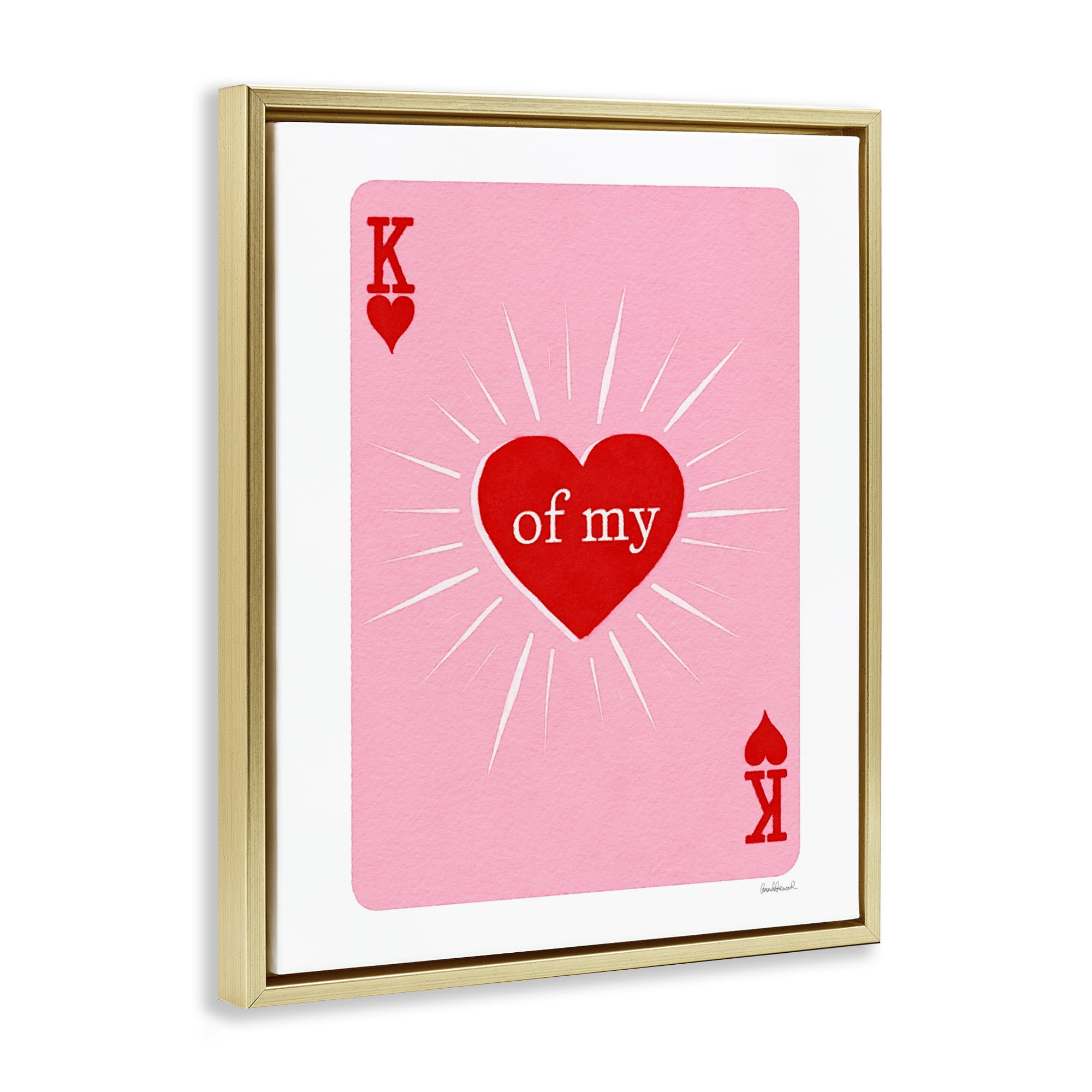 King Of My Heart Gold Framed Floater Canvas Wall Art, design by Amanda Greenwood