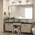 thumbnail image 2 of TokeShimi 60 x 30 Inch Brushed Gold Bathroom Vanity Mirror for Wall with Non-Rusting Aluminum Alloy Matte Metal Frame for Modern Farmhouse Home Decor (Horizontal/Vertical), 2 of 8