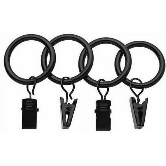 Industrial 1" Black Curtain Rings, by Bali (7 Pack)