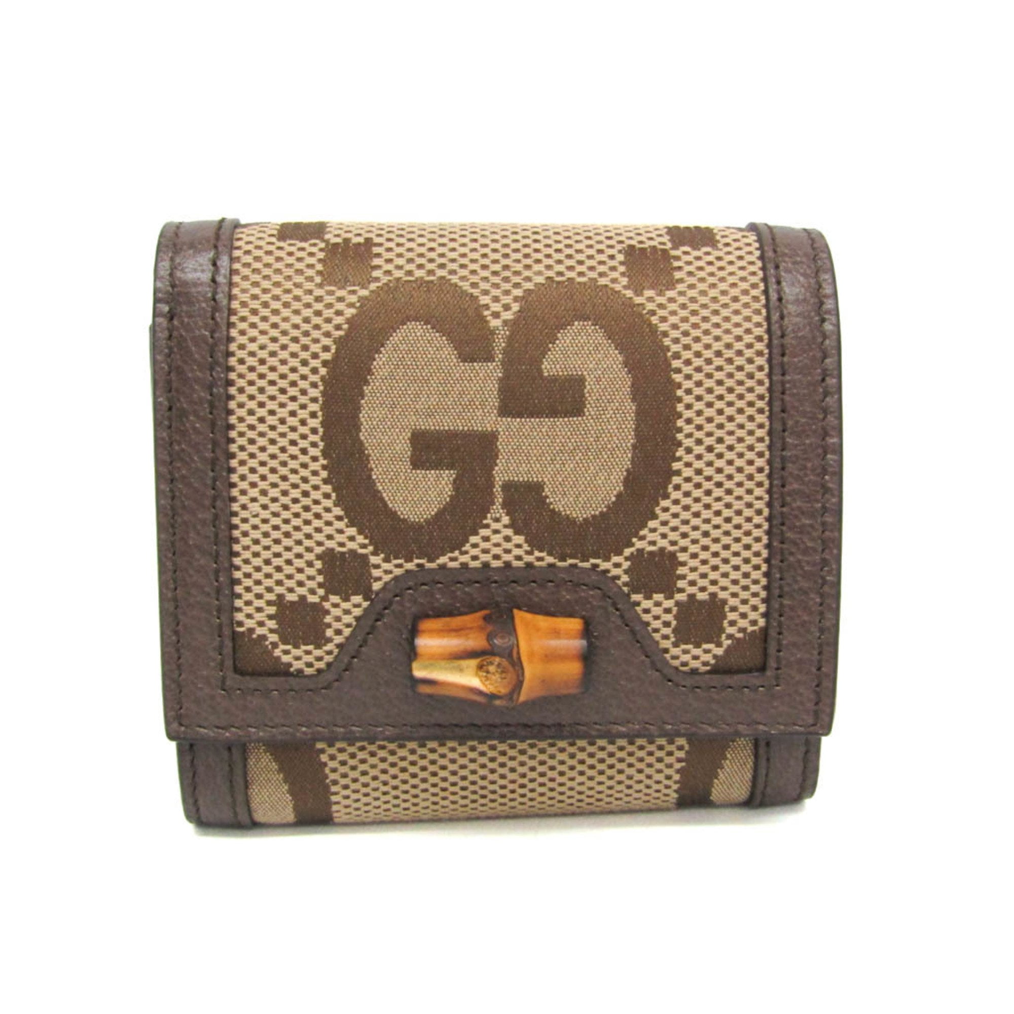Pre-Owned Gucci Bamboo Diana Jumbo GG 658635 Women's Canvas
