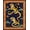 Navy Blue Orange, Pattern 3, variant on ODIKA Tibetan Tiger Versus Snake Striped Folk Ornate Border Battle for Dorm Room, Small Living Apartment, Stain Resistant Low Profile