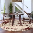 thumbnail image 4 of Vintage Country 8' Round Area Rug, Vintage Rustic Texas Stars Plants Branch Washable Non-Slip Large Circle Rugs for Living Room Bedroom, Soft Low Pile Rug Carpet for Dining Room Kitchen Farmhouse, 4 of 9