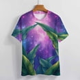 thumbnail image 4 of Palm Print T-Shirt O Neck Retro Print Big Size T-Shirts Short Sleeve Tees Womens Pretty Design, 4 of 5