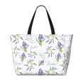 thumbnail image 2 of Xecao Lavender Flowers for versatile beach bag for women includes zipper pockets and waterproof material, ideal for vacations and adventures., 2 of 7