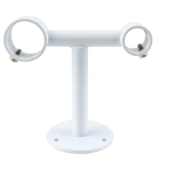 Urbanest Double Curtain Rod Bracket – Non-Adjustable Wall&Ceiling Mount Drapery Hardware for 1" and 5/8" Curtain Rods, Heavy-Duty Metal, Glossy White
