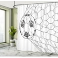 thumbnail image 5 of Ambesonne Black White Shower Curtain, Soccer Ball in Net, 69"Wx70"L, Black White, 5 of 5