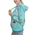 thumbnail image 2 of Daiia Travelling on Airplane Pattern Women's Fashion Hoodies & Sweatshirts with Kangaroo Pocket Hooded Sweatshirt with Eye-catching Drawstrings-X-Large, 2 of 7