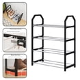 thumbnail image 2 of Metal Shoe Rack Living Room Space-Saving Shoe Storage Rack Black Shoe Rack, 2 of 9