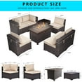 thumbnail image 5 of Gotland 8 Piece Outdoor Patio Furniture Set with 43√¢¬Ä¬ú Gas Fire Pit Table, Sand, 5 of 8
