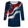 thumbnail image 4 of vigerkar 4th of July Outfits for Women American Flag Shirt Patriotic T-Shirt Tops (Dark Blue, XXL), 4 of 4