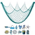thumbnail image 7 of Coastal Style Fishing Net Wall Display Mesh with Sea Animal Ornaments,40*80in,Nautical Photo Hanging Decor, Vintage Wall Pendant for Bedroom Beach House Home Layout, 7 of 7