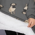 thumbnail image 3 of Oversized Wearable Blanket Hoodie,Cute Pug Puppies Sherpa Blanket Hoodie with Super Pockets,Super Warm Fuzzy Pullover for Women & Men, 3 of 6