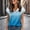 Sky Blue, variant on Womens Tshirts V Neck Short Sleeve Ombre Print Casual Work Blouse Womens Tees Sky Blue L