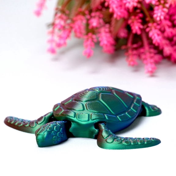 3D Printed sea turtle,Flexible Joint Animal lacertid Figurines,Realistic Eyes, Home Office Decor,Fidget Toy for Adults Teens Boy Festival Gifts