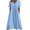 Dresses-1216Blue, variant on Casual Dresses for Women Short Sleeve V-Neck Midi Dress Loose Fit Swing Dress Pleated Front Solid Color Pockets Soft Daily Office Work Wear