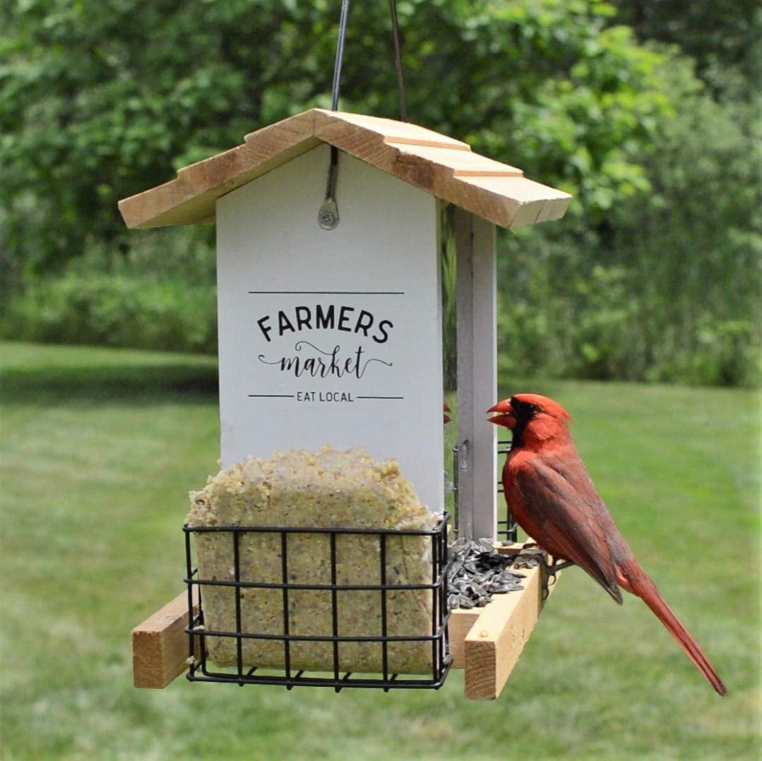 Wild Wings WWLF2-DECO Farmhouse Hopper Bird Feeder, White