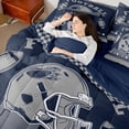 thumbnail image 4 of jejeloiu Rugby Ball Helmet 7pcs Bedding Comforter Set,Teens Sport Theme Queen Bedding Sets For Football Gamer Reversible, 4 of 8
