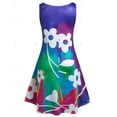 thumbnail image 2 of Vestido Talla Extra Bordado Patrón Trapecio Floral Rosegal  Vestidos Estampados Tallas Grandes, 2 of 5