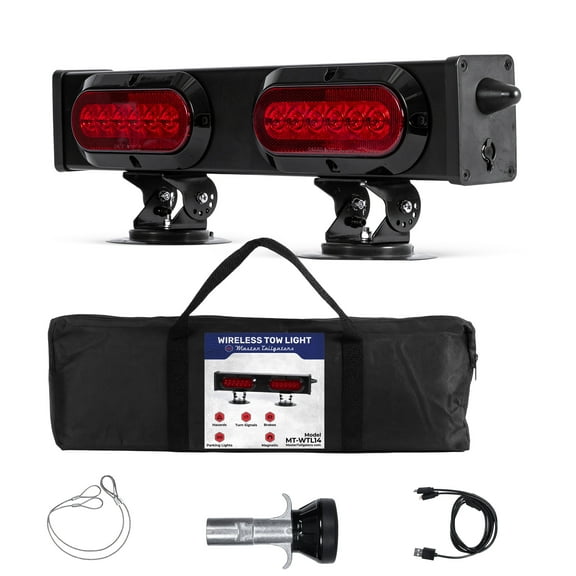 Master Tailgaters 20" Wireless Pivot Tow Double Light Bar | Ultra Bright LED | Multi Functional Signal Lights | Sturdy Magnetic Mount | 4 Pin Round Connection