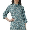 thumbnail image 6 of Moomaya Printed Indian Kurti WoMen's Cotton Tunic Mandarin Collar Knee Length Kurta, 6 of 6