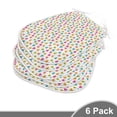 thumbnail image 2 of Hearts Dining Chair Pad, Variety of Colorful Heart with Smiling Faces and Funny Facial Expression Print, Water Resistant Pillow with Straps for Kitchen Seats, 8 Pieces Set, Multicolor, by Ambesonne, 2 of 5