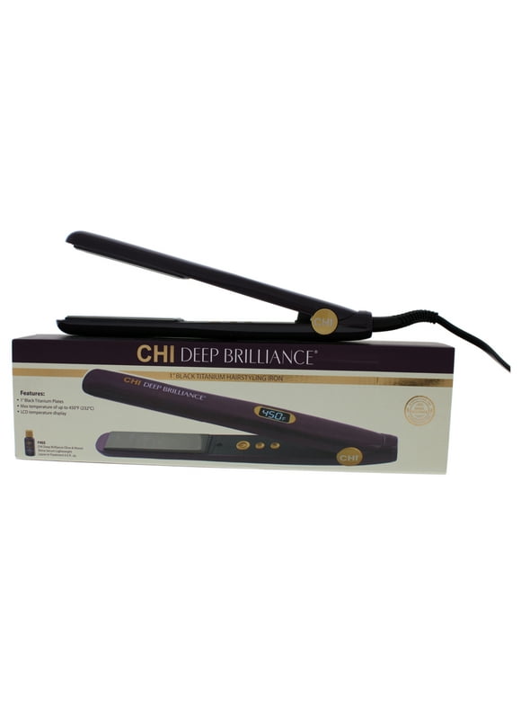 Chi Deep Brilliance Black Titanium Hair Straightening Flat Iron, 1"