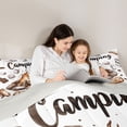 thumbnail image 4 of Catabedysis Watercolor Camping Full Size Comforter Sets For Girls,S'Mores Campfire Print Bedding Comforter Set,Multicolor,Light Gray Reversible,3-Piece,1 Comforter and 2 Pillowcases, 4 of 7