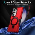 thumbnail image 5 of ELEHOLD Rugged Case for Samsung Galaxy A03s Heavy Duty Case with Foldable Ring Holder Kickstand Function Non-Slip Military Grade Drop Protection Shockproof Cover for Samsung Galaxy A03s,red, 5 of 8