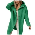 thumbnail image 3 of Gyexs Cardigan Sweaters for Women Knit Oversized Casual Fall Hooded Cardigans Open Front Loose Ladies Outerwear (Green, Size L), 3 of 7