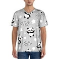 thumbnail image 5 of Easygdp Pandas Men's Muscle T-Shirt Men's Baseball Short Sleeves, for Gym Workout Athletic with Button - 4X-Large, 5 of 9