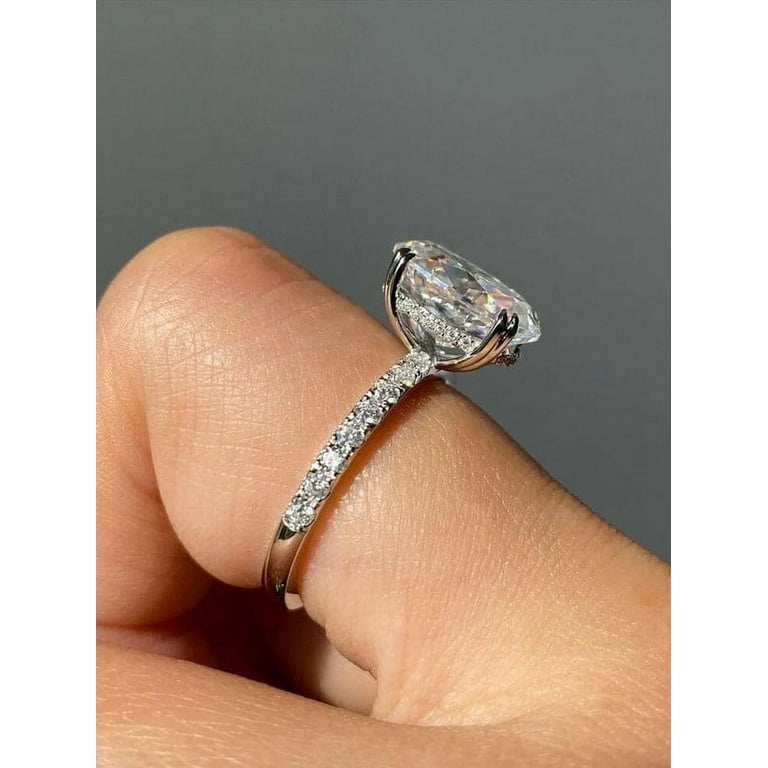 White Gold Hidden Halo Engagement Twisted Rope Engagement Ring
