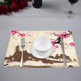 thumbnail image 2 of MKHERT Vintage Watercolor Landscape with Spring Sakura Cherry Blossom and Hill Placemats Table Mats for Dining Room Kitchen Table Decoration 12x18 inch,Set of 6, 2 of 4