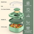 thumbnail image 4 of Yhmxh Stainless Steel Bento Box, Leak-Proof Single Layer Lunch Box with Removable Compartments and Reusable Cutlery, BPA-Free Portable Lunch Container Dishwasher Safe Salad Container, Pink, 4 of 6