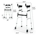 thumbnail image 3 of Gymax Folding Walker Adjustable Walking Frame Aluminum Walking Aid w/ Wheels Silver, 3 of 10