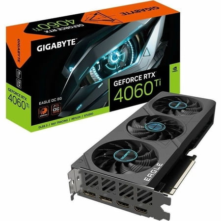 GIGABYTE GeForce RTX 4060 Ti EAGLE OC 8G Graphics Card, 3x WINDFORCE Fans, 8GB 128-bit GDDR6, GV-N406TEAGLE OC-8GD Video Card