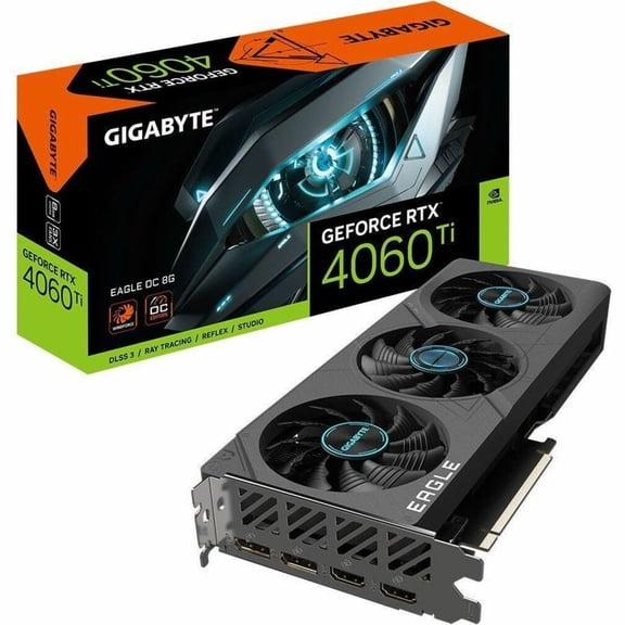 GIGABYTE GeForce RTX 4060 Ti EAGLE OC 8G Graphics Card, 3x WINDFORCE Fans, 8GB 128-bit GDDR6, GV-N406TEAGLE OC-8GD Video Card