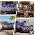 thumbnail image 5 of Dark Purple Halloween Outdoor Waterproof Pillow Covers, Spooky Truck Pumpkins Crow Spi-der Decorative Square Throw Pillowcase Sofa Cushion Sham for Patio/Couch/Chair, 16"x16" 2 Pack, 5 of 8