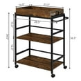 thumbnail image 2 of Gymax 3-Tier Rolling Bar Cart Kitchen Serving Cart w/ Removable Tray & Handle, 2 of 10
