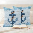 thumbnail image 3 of Outdoor Pillow Covers Watercolor Nautical Anchor Coral Waterproof Pillow Cases 18x18 Set of 2, Ocean Theme on Farm Wood Throw Pillow Cover Pillowcase for Patio Balcony Couch Garden, 3 of 9