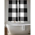 thumbnail image 4 of Black White Buffalo Plaid Sheer Curtains 2 Panels Set Modern Abstract Sheer Window Curtains Light Filtering Rod Pocket Voile Drapes for Bedroom Living Room 52"x63", 4 of 8