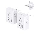 thumbnail image 1 of Adaptador de enchufe de viaje Mifaso, paquete de 2 con 4 salidas y 4 puertos USB C, 1 of 8