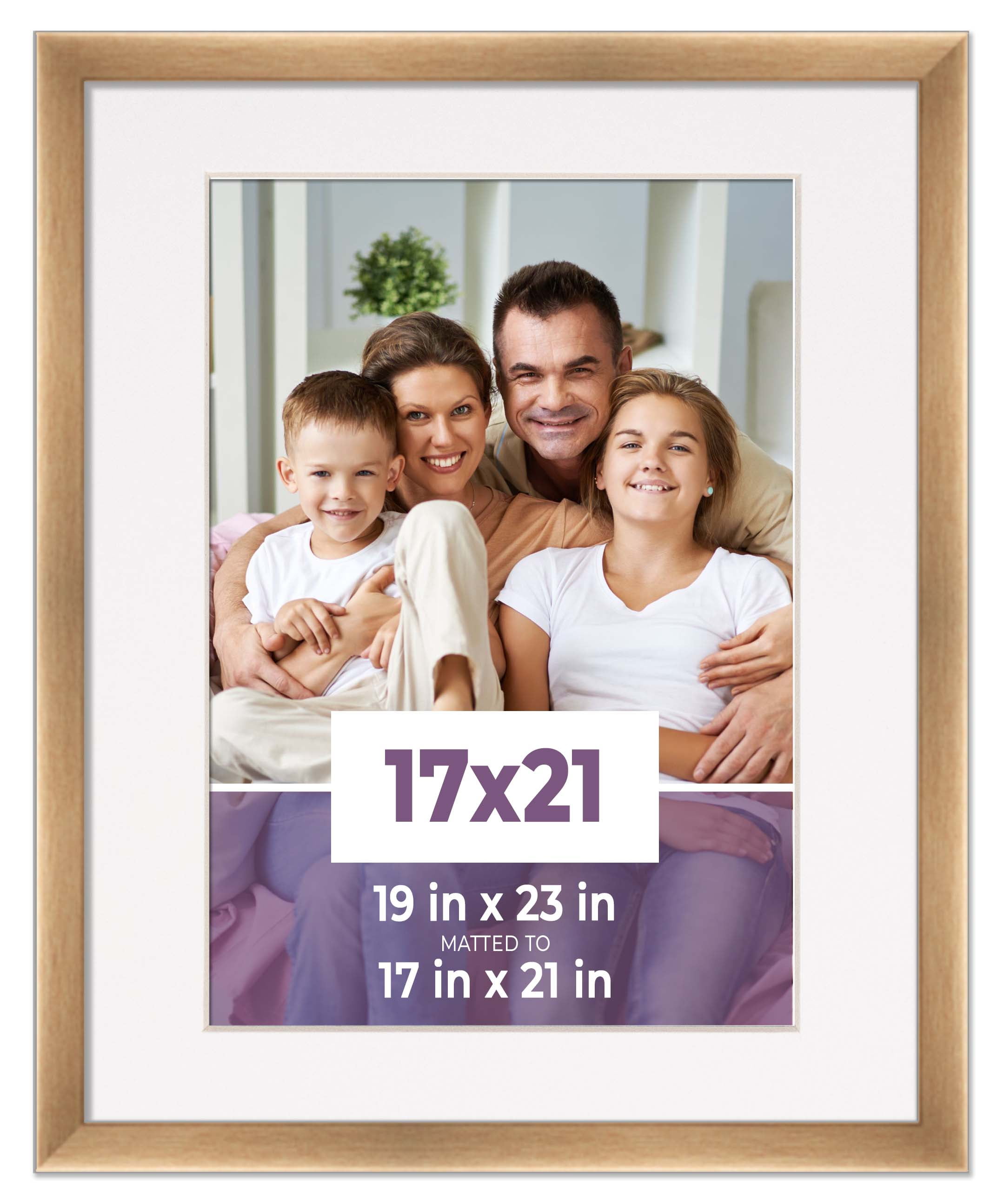 30x40 Frame Bronze With White Picture Mat For 30x40 Photo - Bronze