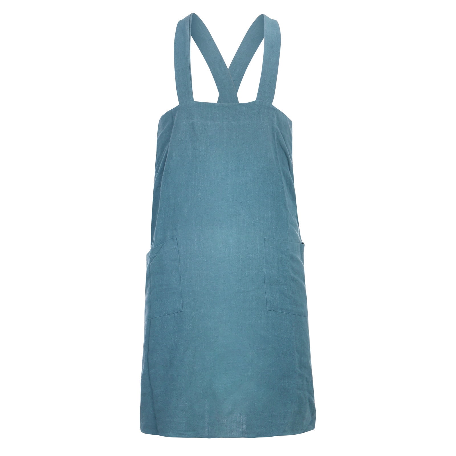 Japanese Apron / Pocket linen apron order / Pinafore/ greyish blue