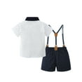 thumbnail image 2 of Toddler Baby Boys Gentleman Outfits Suits Formal Party Clothes Set Shirt Shorts Suspender Pants 1-5T, 2 of 16