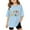 Blue, variant on Miaoju Girl Tops Crew Neck Letter Print Short Sleeve T Shirt Casual Tee Tops Summer Clothes for Girls