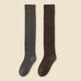 thumbnail image 6 of Tnobhg 1 Pair Women Winter Stockings Thick Knitted Warm Solid Color Elastic Anti-slip Cozy Absorb Sweat Anti-shrink Soft High-tube No Odor Lady Calf Socks, 6 of 8