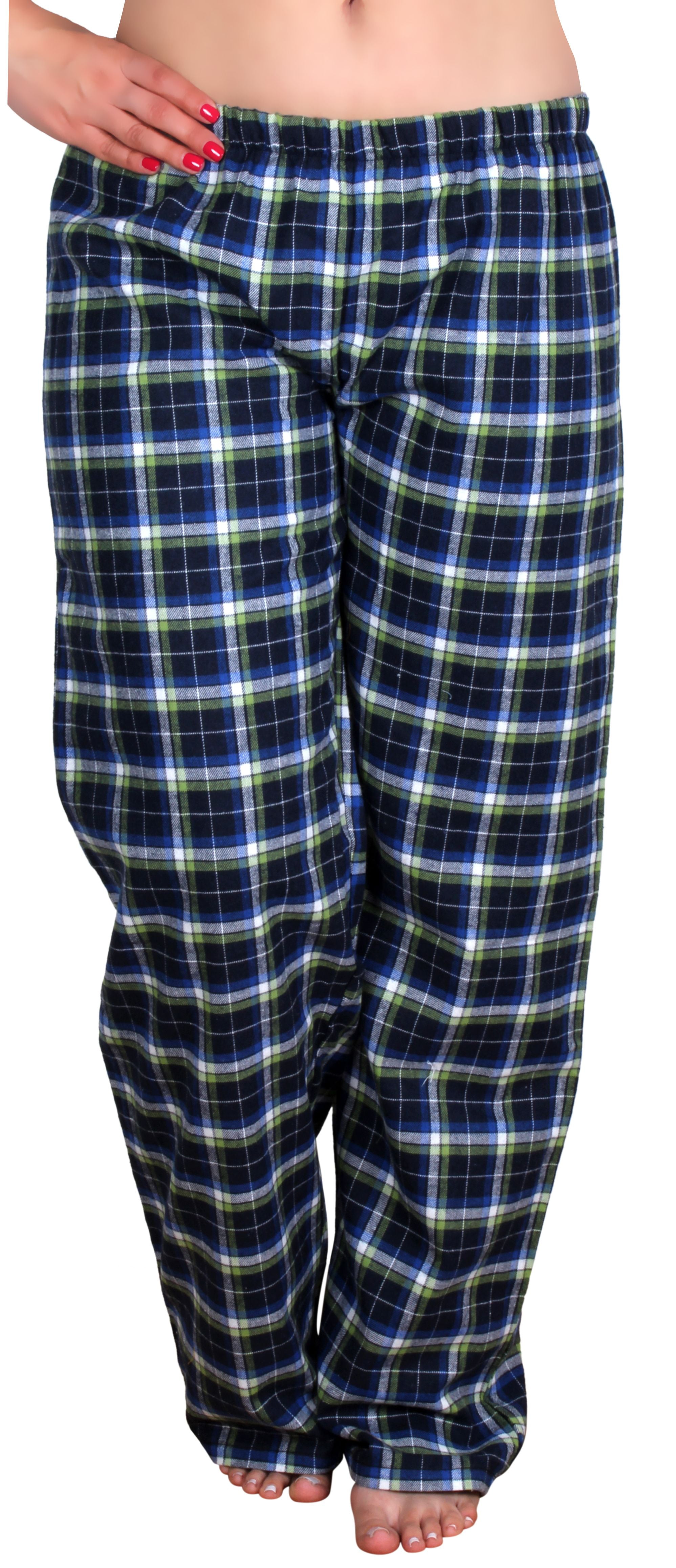 Enimay Women's Cotton Flannel Plaid Pajama Pants LEP-6 Size XL ...